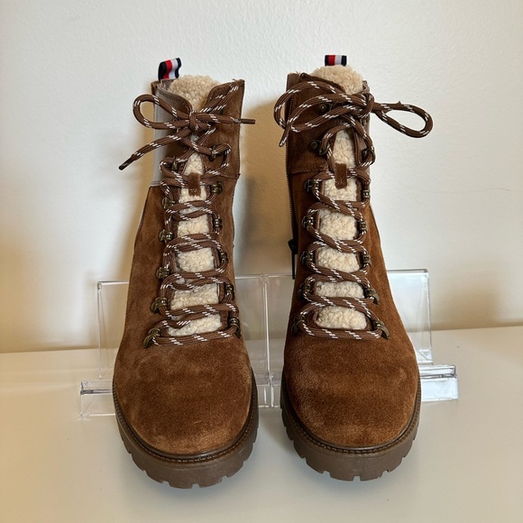 Tommy Hilfiger | Women's Lamere Suede Almond Toe Booties | 8 - Picture 2 of 7